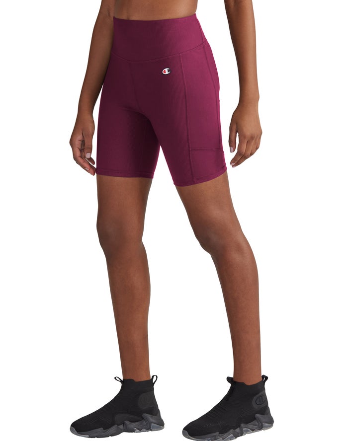 Champion Ribbed Bike 7 Dark Purple Shorts Womens - South Africa BCIYXH401